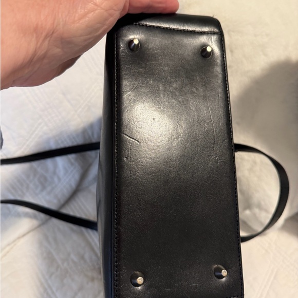 Fossil Black Leather Bag with Scarf and key hangtag 11x101/2 - Picture 9 of 10